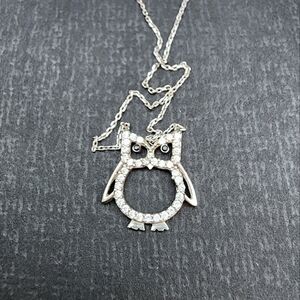 .925 Sterling Silver Owl Pendant